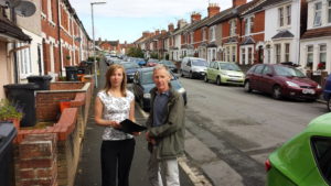 Pictured: Councillor Nadine Watts and local campaigner Bob Cretchley