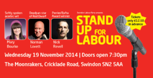 Stand Up For Labour is Returning to Swindon on Wednesday 19 November