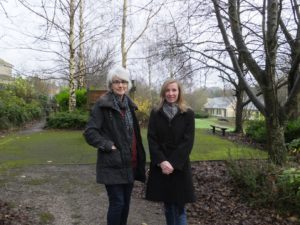 Councillor Nadine Watts and Jane Milner-Barry at Hesketh Crescent Play Area