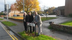 Councillors Steve Allsopp, Emma Bushell and Abdul Amin at Upham Road