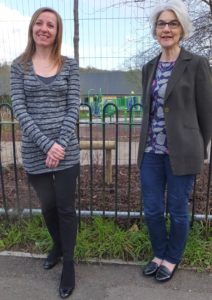 Councillors Nadine Watts and Jane Milner-Barry at Hesketh Crescent Play Area